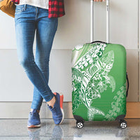 Hawaii Puakenikeni And Maile Lei Luggage Cover Green Polynesian Shark Tattoo DT05 - Polynesian Pride