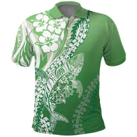 Hawaii Puakenikeni And Maile Lei Polo Shirt Green Polynesian Shark Tattoo DT05 Green - Polynesian Pride