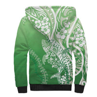 Hawaii Puakenikeni And Maile Lei Sherpa Hoodie Green Polynesian Shark Tattoo DT05 - Polynesian Pride