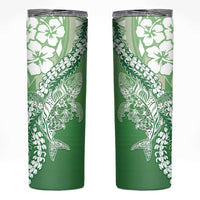 Hawaii Puakenikeni And Maile Lei Skinny Tumbler Green Polynesian Shark Tattoo DT05 Green - Polynesian Pride