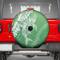 Hawaii Puakenikeni And Maile Lei Spare Tire Cover Green Polynesian Shark Tattoo DT05 - Polynesian Pride