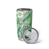 Hawaii Puakenikeni And Maile Lei Tumbler Cup Green Polynesian Shark Tattoo DT05 - Polynesian Pride