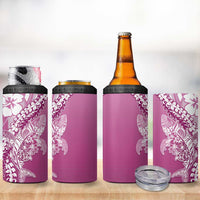Hawaii Puakenikeni And Maile Lei 4 in 1 Can Cooler Tumbler Pink Polynesian Shark Tattoo DT05 - Polynesian Pride