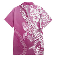 Hawaii Puakenikeni And Maile Lei Hawaiian Shirt Pink Polynesian Shark Tattoo DT05 - Polynesian Pride