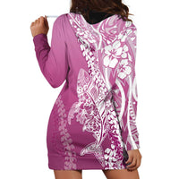 Hawaii Puakenikeni And Maile Lei Hoodie Dress Pink Polynesian Shark Tattoo DT05 - Polynesian Pride