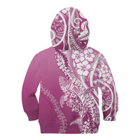 Hawaii Puakenikeni And Maile Lei Kid Hoodie Pink Polynesian Shark Tattoo DT05 - Polynesian Pride