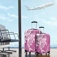 Hawaii Puakenikeni And Maile Lei Luggage Cover Pink Polynesian Shark Tattoo DT05 - Polynesian Pride