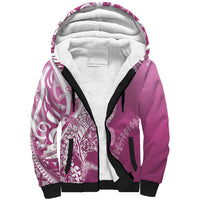 Hawaii Puakenikeni And Maile Lei Sherpa Hoodie Pink Polynesian Shark Tattoo DT05 Unisex Pink - Polynesian Pride
