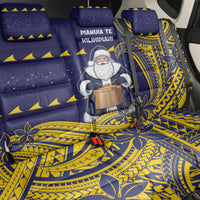 Tokelau Christmas Back Car Seat Cover Santa With Tuluma Xmas Tribal Waves DT05 - Polynesian Pride