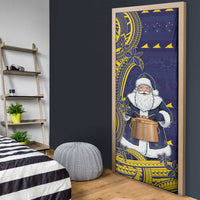 Tokelau Christmas Door Cover Santa With Tuluma Xmas Tribal Waves DT05 - Polynesian Pride