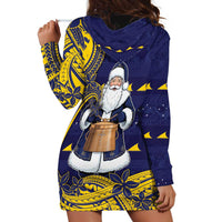 Tokelau Christmas Hoodie Dress Santa With Tuluma Xmas Tribal Waves DT05 - Polynesian Pride