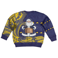 Tokelau Christmas Kid Ugly Christmas Sweater Santa With Tuluma Xmas Tribal Waves DT05 - Polynesian Pride