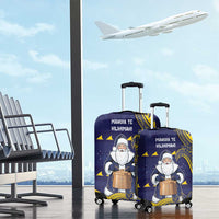 Tokelau Christmas Luggage Cover Santa With Tuluma Xmas Tribal Waves DT05 - Polynesian Pride