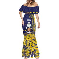 Tokelau Christmas Mermaid Dress Santa With Tuluma Xmas Tribal Waves DT05 - Polynesian Pride