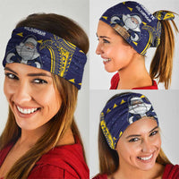 Tokelau Christmas Neck Gaiter Santa With Tuluma Xmas Tribal Waves - Polynesian Pride