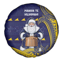 Tokelau Christmas Spare Tire Cover Santa With Tuluma Xmas Tribal Waves DT05 - Polynesian Pride