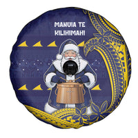 Tokelau Christmas Spare Tire Cover Santa With Tuluma Xmas Tribal Waves DT05 - Polynesian Pride
