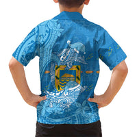Tuvalu Christmas Family Matching Tank Maxi Dress and Hawaiian Shirt Dolphins Santa Xmas Tribal Waves DT05 - Polynesian Pride