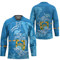 Tuvalu Christmas Hockey Jersey Dolphins Santa Xmas Tribal Waves - Polynesian Pride