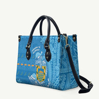 Tuvalu Christmas Leather Bag Dolphins Santa Xmas Tribal Waves - Polynesian Pride