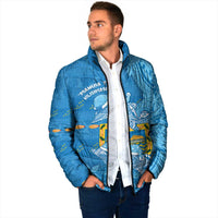 Tuvalu Christmas Padded Jacket Dolphins Santa Xmas Tribal Waves DT05 - Polynesian Pride