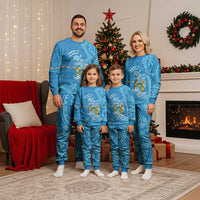 Tuvalu Christmas Pajama Set Dolphins Santa Xmas Tribal Waves - Polynesian Pride