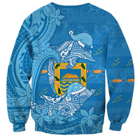 Tuvalu Christmas Sweatshirt Dolphins Santa Xmas Tribal Waves DT05 - Polynesian Pride