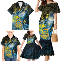 Personalised Tuvalu Family Matching Mermaid Dress and Hawaiian Shirt Dolphin On The Waves DT05 - Polynesian Pride