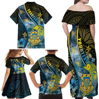 Personalised Tuvalu Family Matching Off Shoulder Maxi Dress and Hawaiian Shirt Dolphin On The Waves DT05 - Polynesian Pride