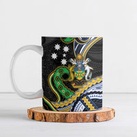 South Sea Islanders And Solomon Islands Ceramic Mug Solomons Coat Of Arms And Southern Cross DT05 Black - Polynesian Pride
