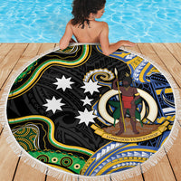 South Sea Islanders And Vanuatu Beach Blanket Boar Tusk Warrior Southern Tribal Pattern DT05 - Polynesian Pride