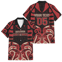 Custom Aotearoa Ngai Te Rangi Family Matching Tank Maxi Dress and Hawaiian Shirt New Zealand Traditional Maori Pattern DT05 Dad's Shirt - Short Sleeve Red - Polynesian Pride