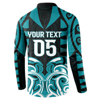 Custom Aotearoa Tapuika Button Sweatshirt New Zealand Traditional Maori Pattern DT05 - Polynesian Pride