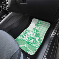 Green Palaka Hawaiian And Japanese Car Mats Maneki Neko And Sakura Bloom