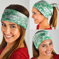 Green Palaka Hawaiian And Japanese Neck Gaiter Maneki Neko And Sakura Bloom