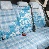 Blue Palaka Hawaiian And Japanese Back Car Seat Cover Maneki Neko And Sakura Bloom