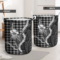 Black Hawaii Palaka Cowboy Turtle Laundry Basket Hawaiian Paniolo Puakenikeni Maile Lei