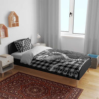 Black Hawaii Palaka Cowboy Turtle Bedding Set Hawaiian Paniolo Puakenikeni Maile Lei