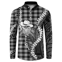Black Hawaii Palaka Cowboy Turtle Button Sweatshirt Hawaiian Paniolo Puakenikeni Maile Lei