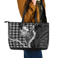 Black Hawaii Palaka Cowboy Turtle Leather Tote Bag Hawaiian Paniolo Puakenikeni Maile Lei DT05 - Polynesian Pride