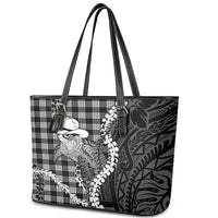 Black Hawaii Palaka Cowboy Turtle Leather Tote Bag Hawaiian Paniolo Puakenikeni Maile Lei DT05 - Polynesian Pride