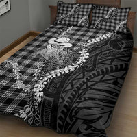Black Hawaii Palaka Cowboy Turtle Quilt Bed Set Hawaiian Paniolo Puakenikeni Maile Lei DT05 - Polynesian Pride