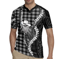 Black Hawaii Palaka Cowboy Turtle Rugby Jersey Hawaiian Paniolo Puakenikeni Maile Lei DT05 - Polynesian Pride