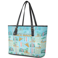 Hawaii Surfing Leather Tote Bag He'e Nalu