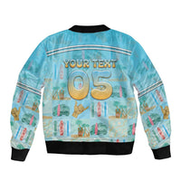 Custom Hawaii Surfing Sleeve Zip Bomber Jacket He'e Nalu