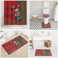 Guam Christmas Bathroom Set Chamorro Seal Hat Santa Tribal Waves DT05 - Polynesian Pride
