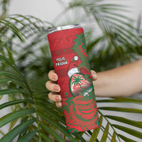Guam Christmas Skinny Tumbler Chamorro Seal Hat Santa Tribal Waves DT05 - Polynesian Pride
