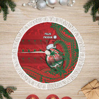 Guam Christmas Tree Skirt Chamorro Seal Hat Santa Tribal Waves - Polynesian Pride