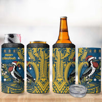 Nauru Christmas 4 in 1 Can Cooler Tumbler Frigatebird Bird Santa Tribal Waves DT05 - Polynesian Pride