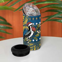 Nauru Christmas 4 in 1 Can Cooler Tumbler Frigatebird Bird Santa Tribal Waves DT05 - Polynesian Pride
